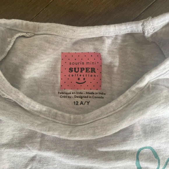 Souris Mini girls grey t-shirt size 12 Youth - Picture 3 of 3